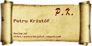 Petru Kristóf névjegykártya